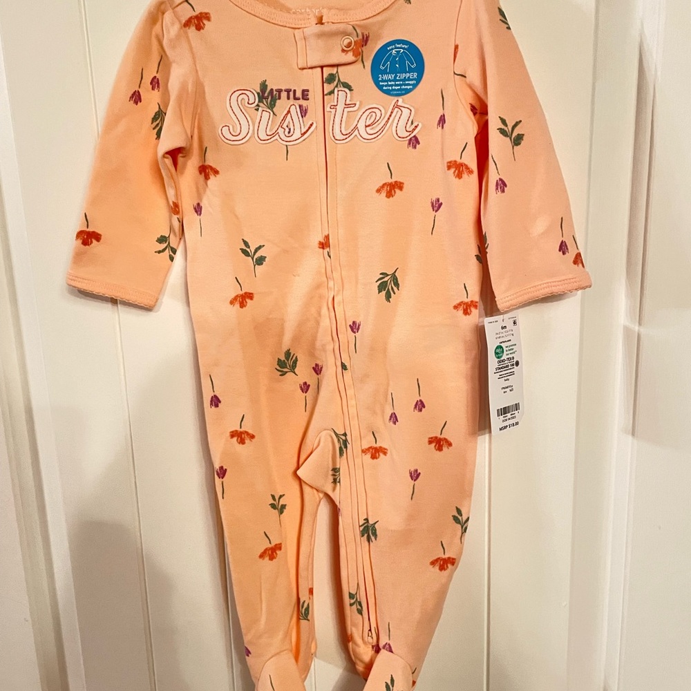 Carter's® Baby Girls Little Sister Footie Pajamas NEW - Picture 4 of 6